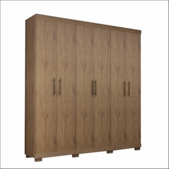ROUPEIRO MADRID 6 PORTAS COM PÉS MADEIRADO - GELIUS