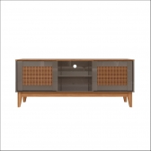 RACK SAFIRA 1,35M CINZA PEROLA/ NOCE TR - CASA D