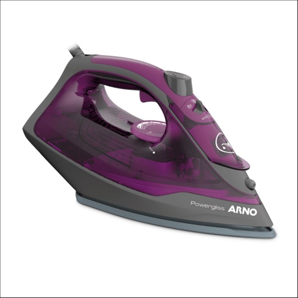FERRO DE PASSAR A VAPOR POWERGLISS CINZA/ROXO 1520W - ARNO
