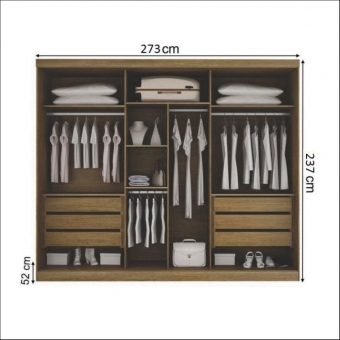 ROUPEIRO 6 PORTAS GRAMADO MDF CANION/OFF WHITE - VALVERDE