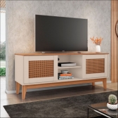 RACK SAFIRA 1,35M OFF WHITE/ NOCE TR - CASA D