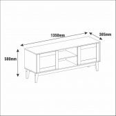 RACK SAFIRA 1,35M OFF WHITE/ NOCE TR - CASA D